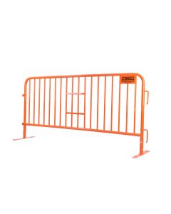 Heavy Duty Interlocking Metal Barricade 7.5 ft DuraGuard S-210 Powder Coated Finish Orange Color
