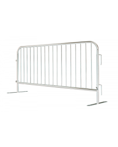 Heavy Duty Interlocking Metal Barricade 8 ft LineGuard S-400 Hot Dip Galvanized Finish Red Color
