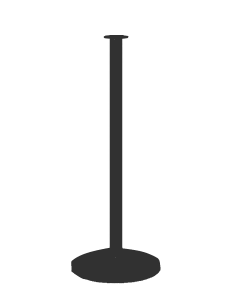  Crown Top Black Stanchion Post w/ Sloped Base