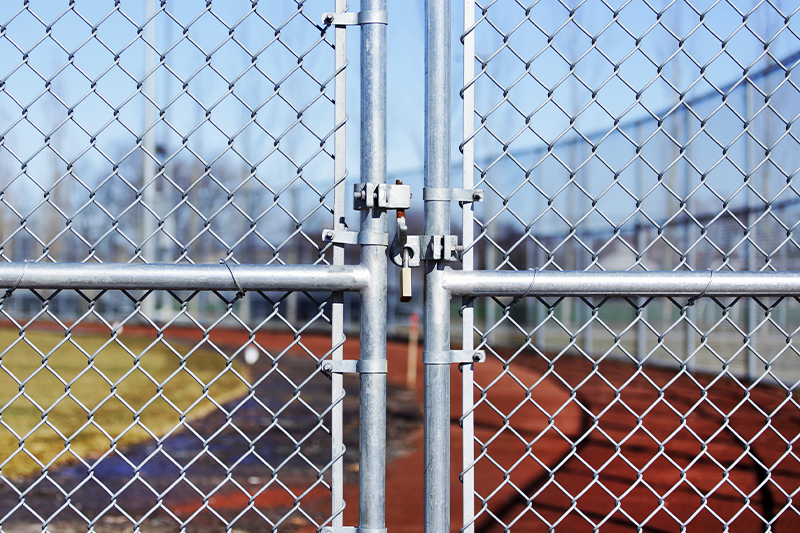 locked chain-link fence