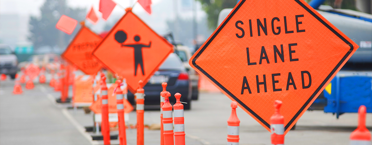 multiple roll-up signs