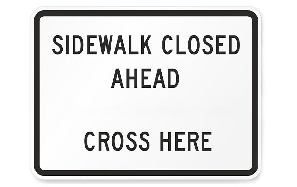 判例時報Ｎo２６１１〜２６０７、２６０５、２６０２、２５９８、２５９７、２５９０ Sidewalk Closed Ahead Traffic Sign | 95TSS