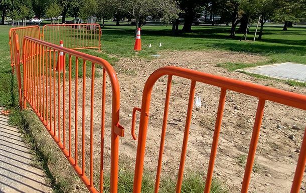 8 ft Metal Barricade | Orange Finish | SONCO
