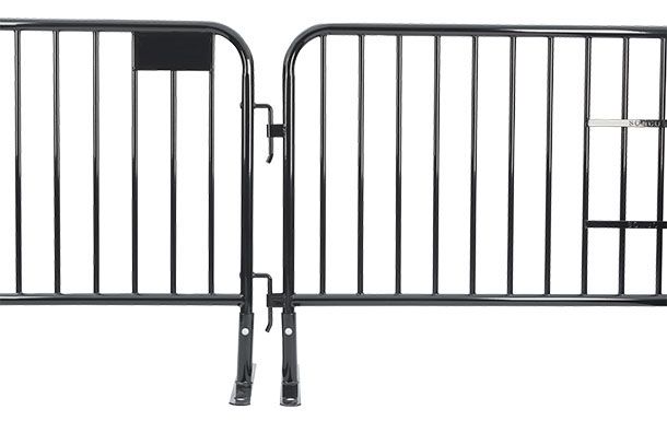 7.5 ft Metal Barricade Black | Crowd Control Barrier | SONCO