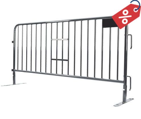 7.5 ft Metal Barricade Black | Crowd Control Barrier | SONCO