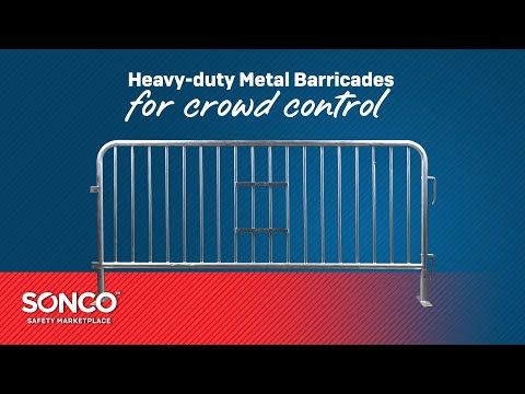7.5 ft Metal Barricade Black | Crowd Control Barrier | SONCO