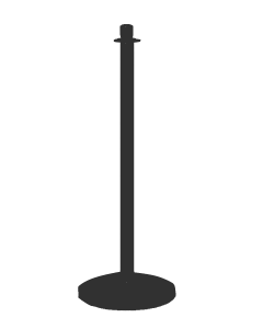 Ball Top Black Stanchion Post w/ Sloped Base