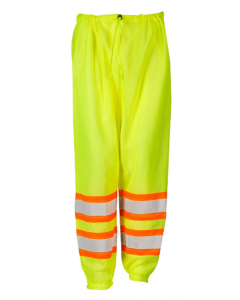 Drawstring Waist Mesh Safety Pants - Lime w/ Orange