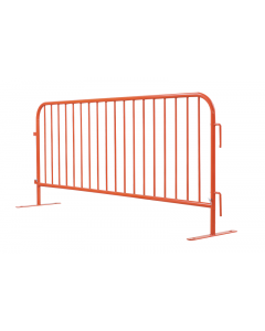 8ft Heavy Duty Interlocking Steel Barricade - Safety Orange