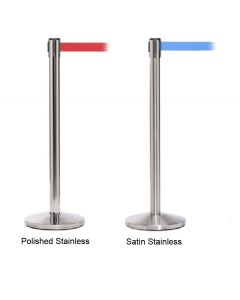 Polished Stainless Steel Post with 8.5'L Black Belt