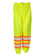Drawstring Waist Mesh Safety Pants - Lime w/ Orange