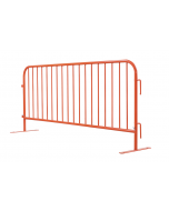 8ft Heavy Duty Interlocking Steel Barricade - Safety Orange