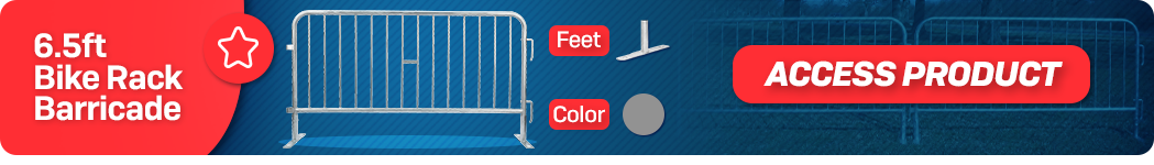 6.5 Bike Rack Barricade Flat Feet Hot-Dip Galvanized