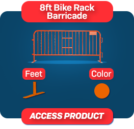 steel bike rack barricade crowd control orange