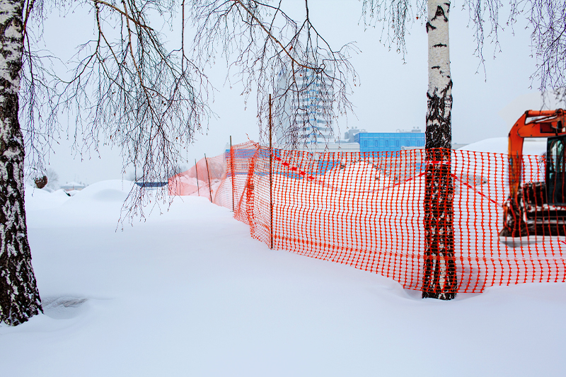 plastic snow fence on jobsite