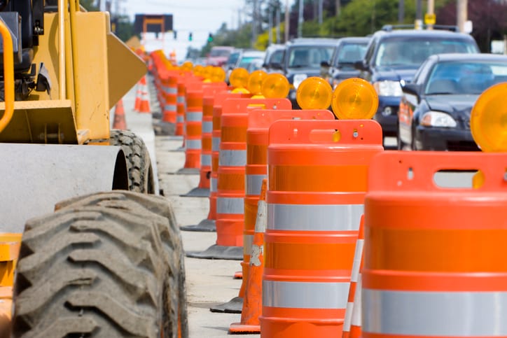 traffic drums onsite construction barricade