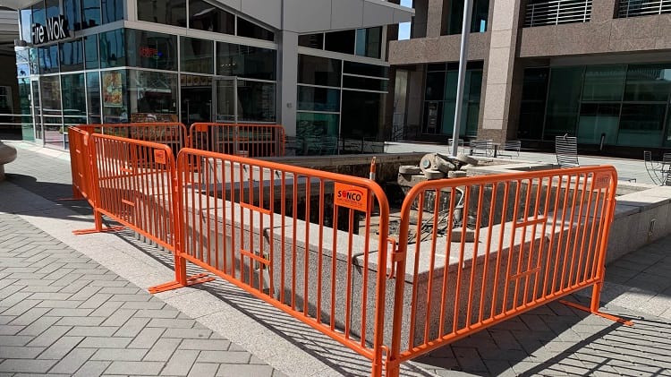 metal barricades onsite construction barricade
